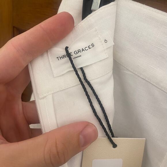 Three Graces Women's Linen Shorts White size 6 UMA European Linen White $377 NWT - Picture 4 of 14